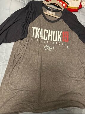 Tkachuk 19 Florida Hockey Raglan Long Sleeve Tee - Gray/Black